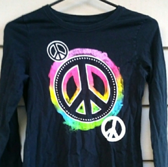 Shirts Tops 4 Sale Girls Peace Sign Shirt Poshmark - peace sign purple shirt roblox